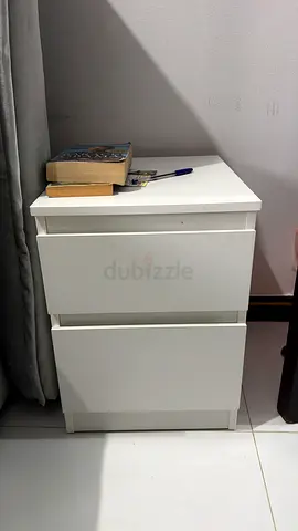 Only 50 AED White 3-Drawer Bedside Table / Nightstand - Good Condition