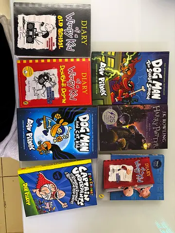 Collection: Dog Man, Diary of a Wimpy Kid series + Harry Potter - Mixed Kids/Young Adult Books