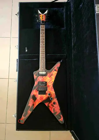 Dean ML-style Electric Guitar with Flame Finish in Hard Case