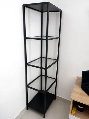 Tall Black Metal Shelving Unit - 5-Tier Open Bookcase