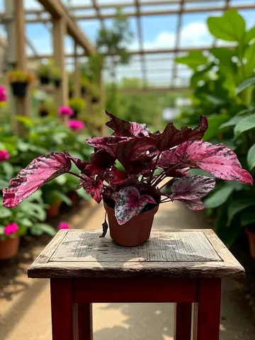 Live Healthy Purple Begonia in Pot - Perfect Indoor Plant