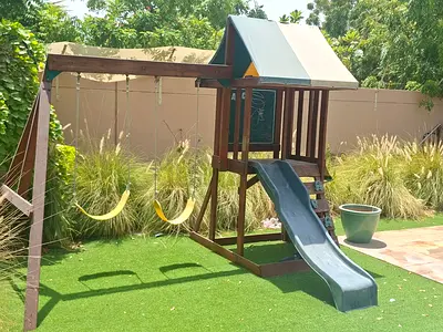Kids climbing frame and house
