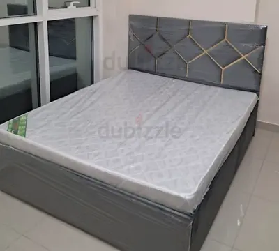Brend New fabric wooden Queen size 150x190 bed with Madical Matress Available