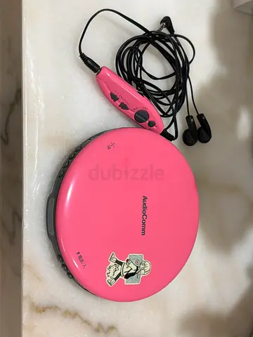 Pink AudioComm Portable CD Player with Earphones