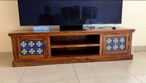 TV unit - Entertainment center- TV table - TV cabinet - solid wood