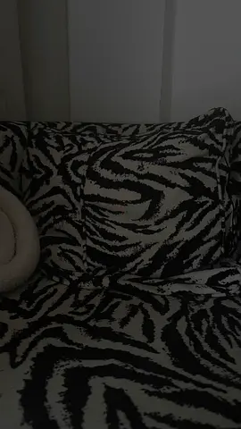 Black and white zebra print sofa cover / throw