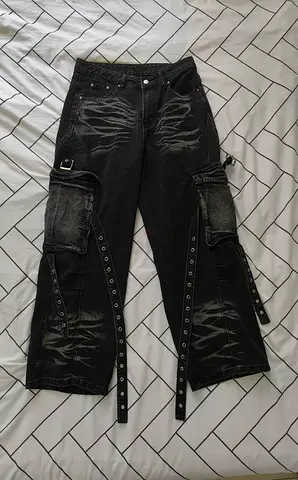 Jeans - Punk / Gothic Baggy Jeans (Black) Size 30 Waist