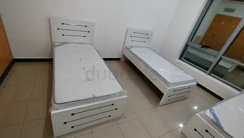 Modern White Single Bed Set with Mattress