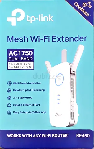 TP-Link RE450 AC1750 Dual Band Mesh Wi-Fi Extender - Brand New. Unused