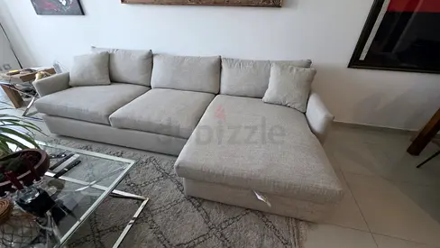 Premium Quality CrateBarrel Lounge Deep feather filled Sofa Beige