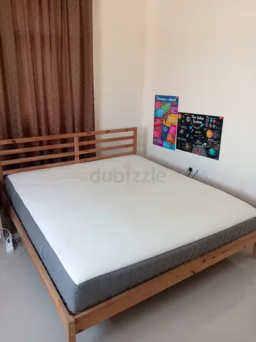 Ikea Solid Wood Double Bed Frame - Good Condition