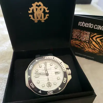 Roberto Cavalli Mens Sport Watch in Box - White Dial