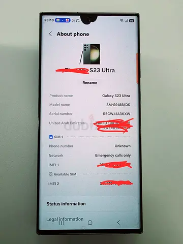 Samsung Galaxy S23 Ultra-5G,12gb/512gb UAE 🇦🇪 TDRA Version