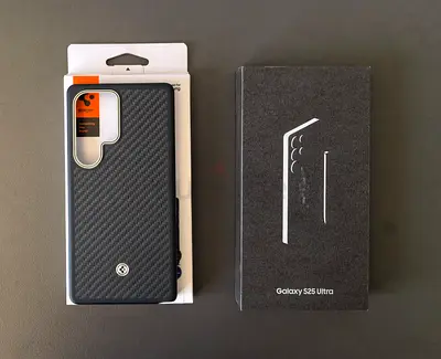 Premium Spigen case for Samsung S25 Ultra, 120 AED