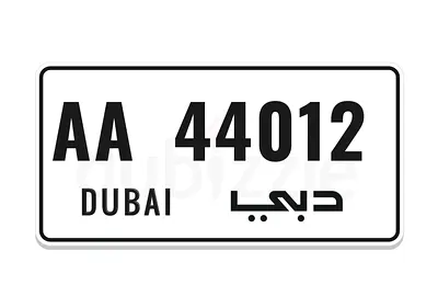Dubai special number plate AA 44012