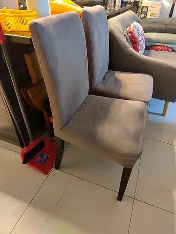4 pcs Grey Fabric Dining Chairs