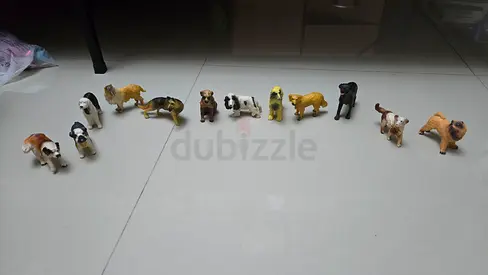 Set of 12 Small Dog Figurines - Assorted Breeds