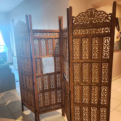 Hand-carved Wooden Room Divider/Screen - Vintage Style