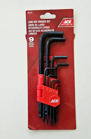 ACE 9-piece Long Hex Wrench (Allen Key) Set - Brand New