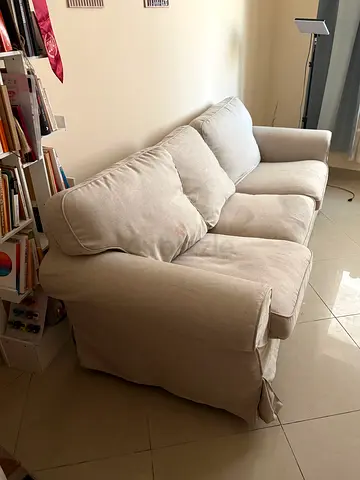 IKEA Beige 3-Seater Fabric Sofa - Very Comfortable, Good Condition, Cleaned some stain.