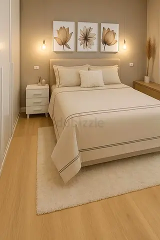 Brand New Double Size Bed Frame With Mattress. Luxury Fabric Bed Frame With Mattress