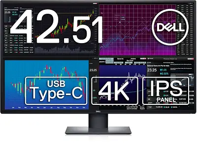 Dell UltraSharp U4320Q•43 inch• USB C 4k UHD Hight Adjustable IPS Display Professional LED Monitor