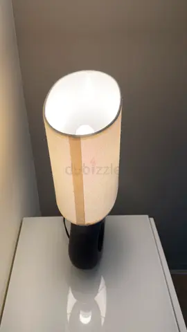 Simple bedside table lamp with fabric shade