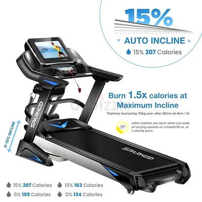 Sparnod STH-6000 Motorized Treadmill – Good Condition, Android Touch Console