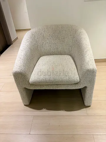 Beige Upholstered Accent Armchair - great Condition