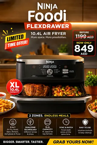 Ninja Foodi FlexDrawer 10.4L Air Fryer - XL Capacity
