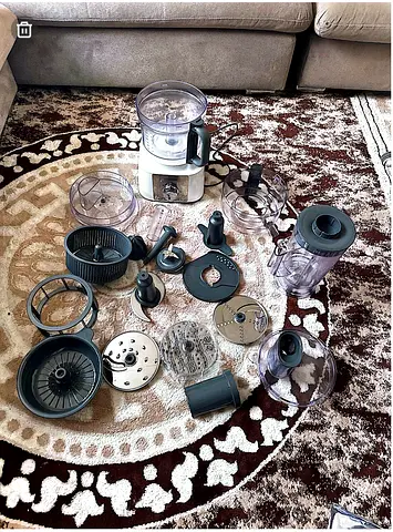 Used multifunction food processor with multiple attachments