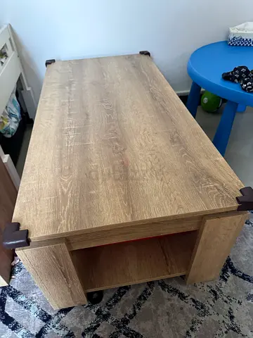 Wooden Coffee Table with Storage - Light Oak Finish