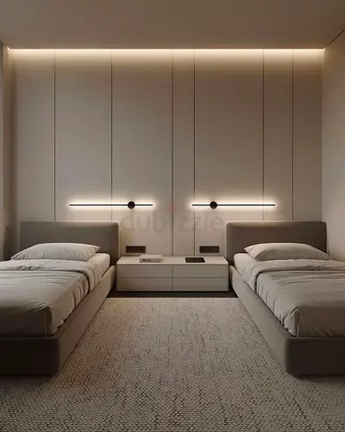 Stylish Fabric 2x Single Size Bed Frame With Medical Mattress. Single Size Bed Frame With Mattress