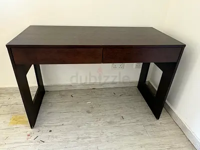 Solid wood desk with two drawers