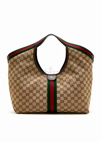 Gucci GG Supreme Canvas Hobo Bag with Web Stripe supar mastar quality