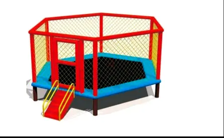Kids Trampoline with Safety Net and Small Slide - Good Condition