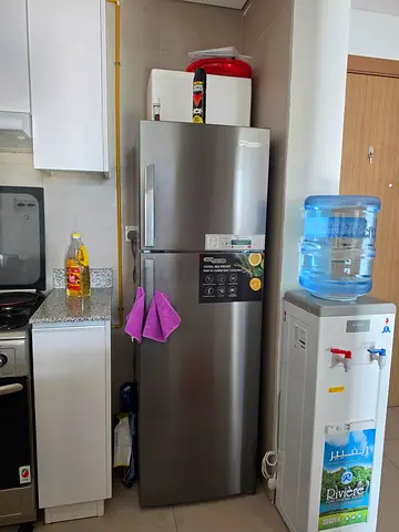 Stainless Steel Double Door Refrigerator - Good Working Condition