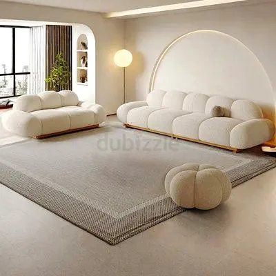 Neutral modern living room rug — large rectangular area carpet