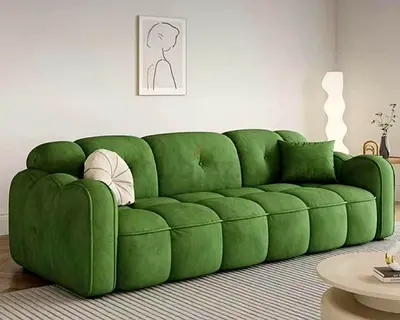 Modern Green Tufted Sofa for Living Room