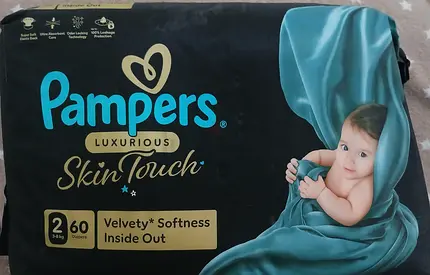 Pampers Luxurious Skin Touch Size 2 - 60 Diapers (Sealed Pack)
