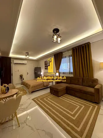 Luxury studio, first occupancy, with separate kitchen and open view, fully furnished ✨ Ajman, Al M