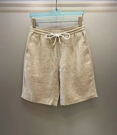 Loro piana Beige Linen Drawstring Mens Shorts