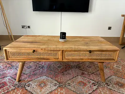 Lucky Furniture Mango Wood Coffee Table with x4 Drawers - 120x60cm