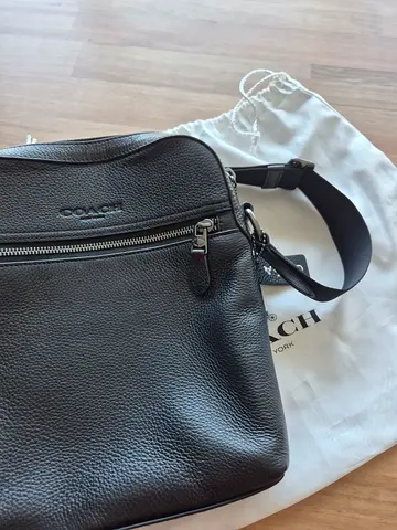 Coach Black Leather Crossbody Sling Bag - Good Condition