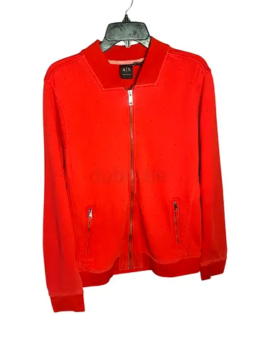 Armani Exchange Red Zip-Up Bomber Jacket - Mens L, Gently Used