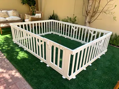 iFam, Large white baby playpen / safety play yard - sturdy modular panels