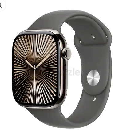 Apple Watch Series 10 GPS + Cellular 46mm Natural Titanium Case with Stone Grey Sport Band