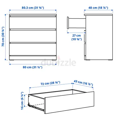 Chest of 3 drawers