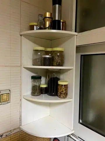 White Corner Wall Shelf Unit - 3-Tier