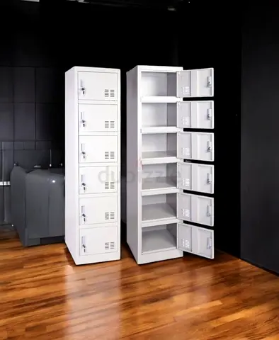 Six Door Vertical Metal Lockers for Office or Gym Storage
